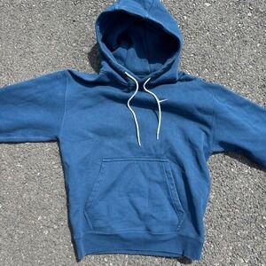 Nike Hoodie Womens XS Blue Swoosh Sweater Heavy Cotton Quality